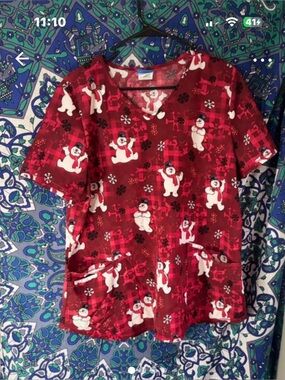 Frosty the Snowman scrub top
